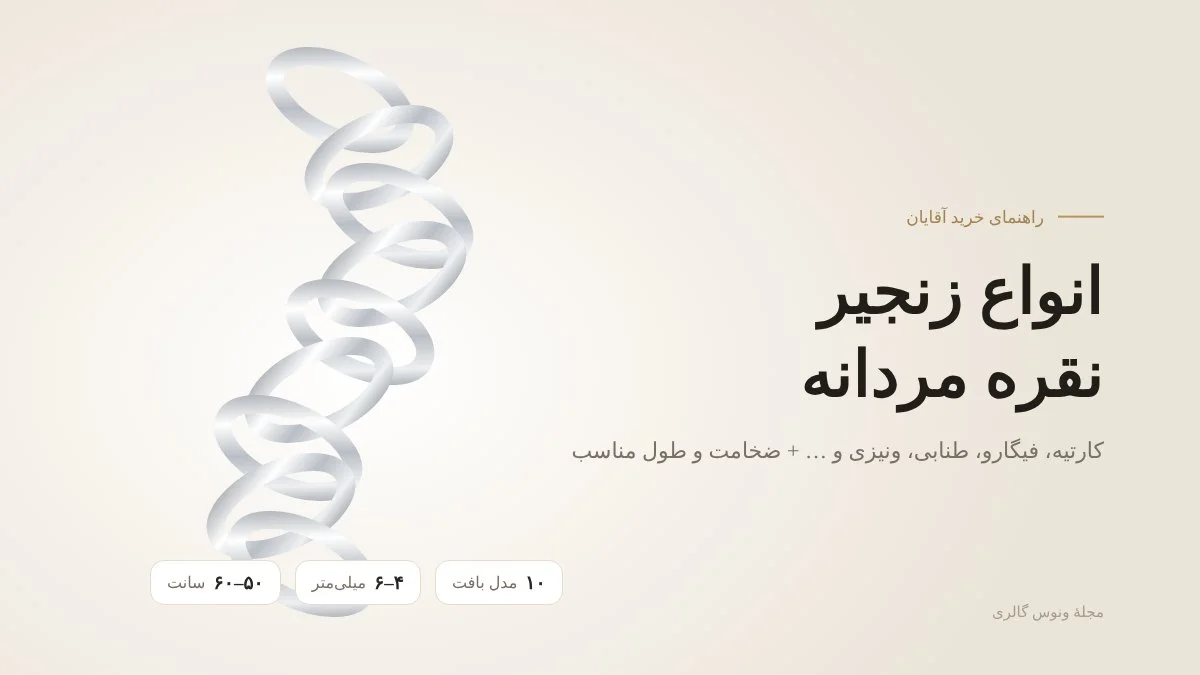 انواع زنجیر نقره مردانه