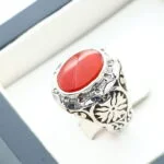 انگشتر مردانه نقره عقیق یمنی قرمز کد 12928 - تصویر ۳