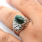 انگشتر مردانه نقره اپال مشکی کد 12993 - تصویر ۴