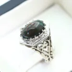 انگشتر مردانه نقره اپال مشکی کد 13057 - تصویر ۳