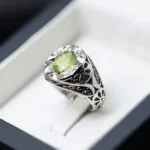 انگشتر مردانه نقره زبرجد کد 13296 - تصویر ۴