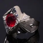 انگشتر نقره یاقوت سرخ آفریقایی A+ کد 12547 - تصویر ۲