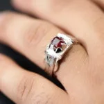 انگشتر مردانه نقره یاقوت سرخ آفریقایی A+ کد 12650 - تصویر ۲