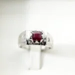 انگشتر مردانه نقره یاقوت سرخ آفریقایی کد 12654