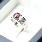 انگشتر مردانه نقره یاقوت سرخ آفریقایی A+ کد 12685 - تصویر ۳