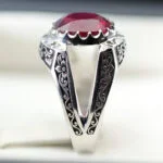 انگشتر مردانه یاقوت سرخ A+ کد 12739 - تصویر ۲