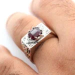 انگشتر مردانه نقره یاقوت سرخ کد 12983 - تصویر ۲
