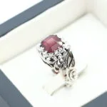 انگشتر مردانه نقره یاقوت سرخ کد 13184 - تصویر ۳