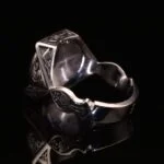انگشتر مردانه نقره یاقوت کبود کد 11252 - تصویر ۳