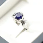 انگشتر مردانه نقره یاقوت کبود A+ کد 12644 - تصویر ۳