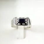 انگشتر مردانه نقره یاقوت کبود A کد 12647