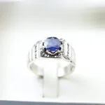 انگشتر مردانه نقره یاقوت کبود A+ کد 12681