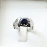 انگشتر مردانه نقره یاقوت کبود A+ کد 12691