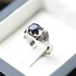 انگشتر مردانه نقره یاقوت کبود A+ کد 12691 - تصویر ۳