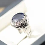 انگشتر مردانه نقره یاقوت کبود کد 12828 - تصویر ۲