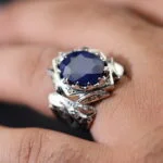 انگشتر مردانه نقره یاقوت کبود کد 12887 - تصویر ۴