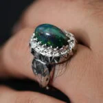انگشتر مردانه اپال مشکی A+ کد 12767 - تصویر ۳
