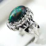 انگشتر مردانه اپال مشکی A+ کد 12767 - تصویر ۴