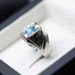 انگشتر مردانه نقره توپاز سوییس کد 13298 - تصویر ۳