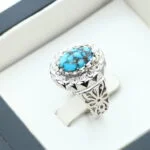 انگشتر مردانه نقره فیروزه نیشابور کد 12958 - تصویر ۳